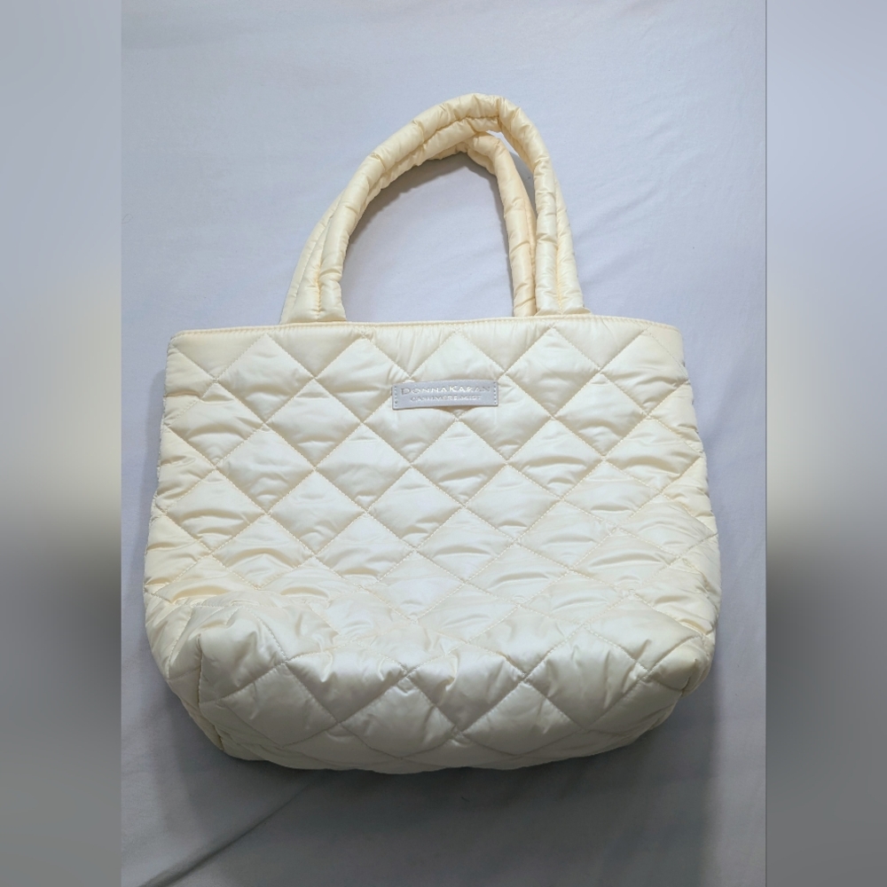 Donna Karan Cashmere Mist Quilted Tote Bag - Ivory Cream